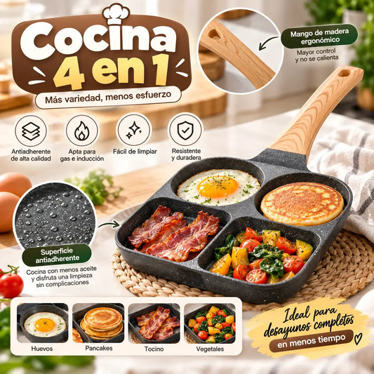 🍳 CookFour™ | Sartén Antiadherente 4 en 1