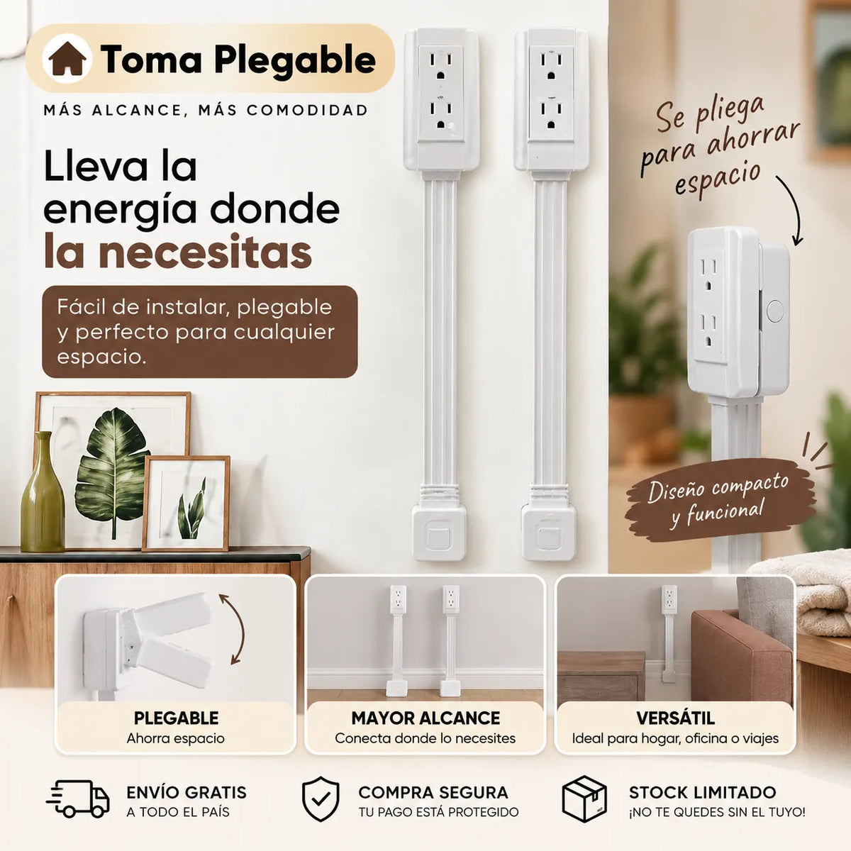 🔌 FlexPlug™️ | Toma Plegable Multifuncional ✨
