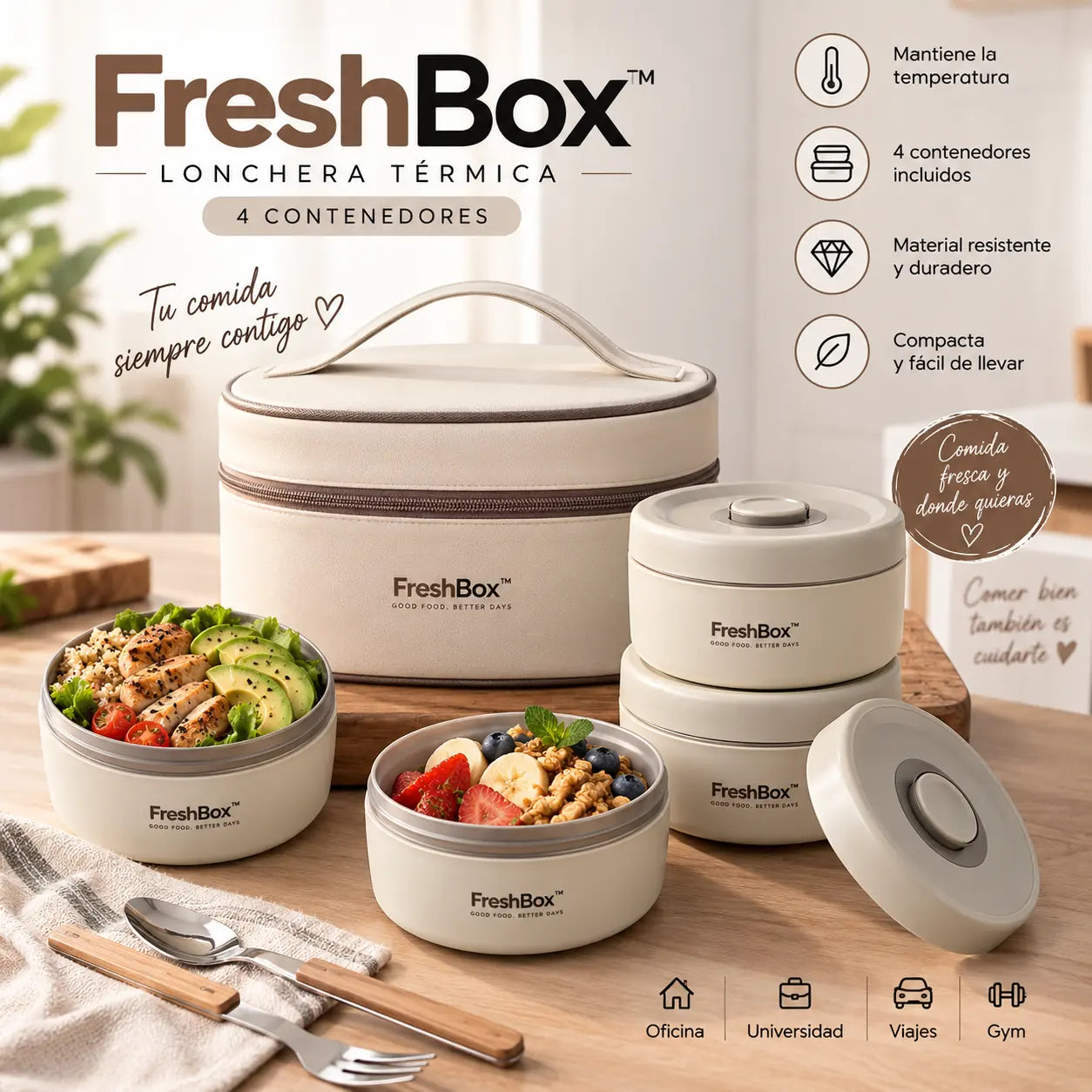 * 🥗 LunchGo™️ | Lonchera Térmica 4 en 1