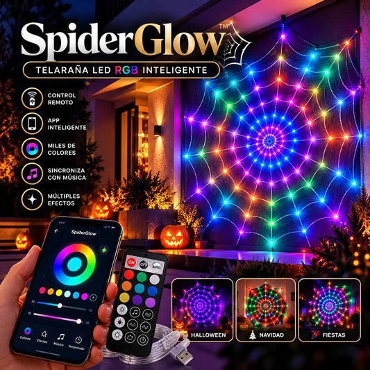 🕸️ SpiderGlow™ | Telaraña LED RGB Inteligente ✨